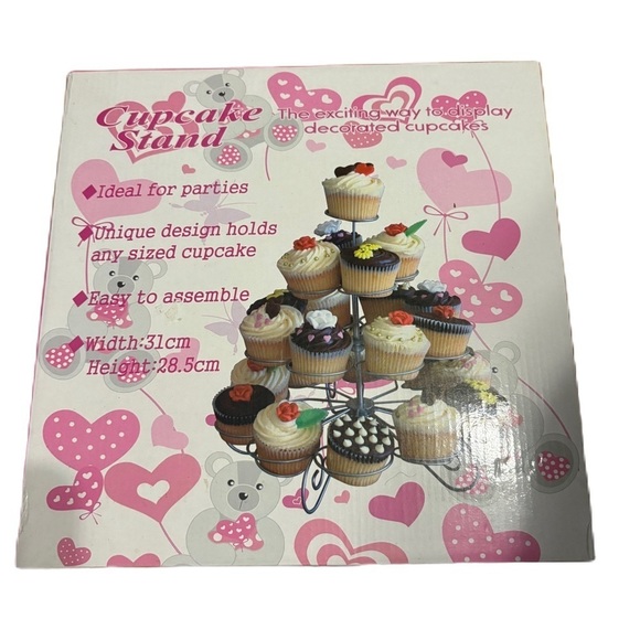 Cupcake Stand Holds 23 Cupcakes Birthday Party Silver - Picture 1 of 3